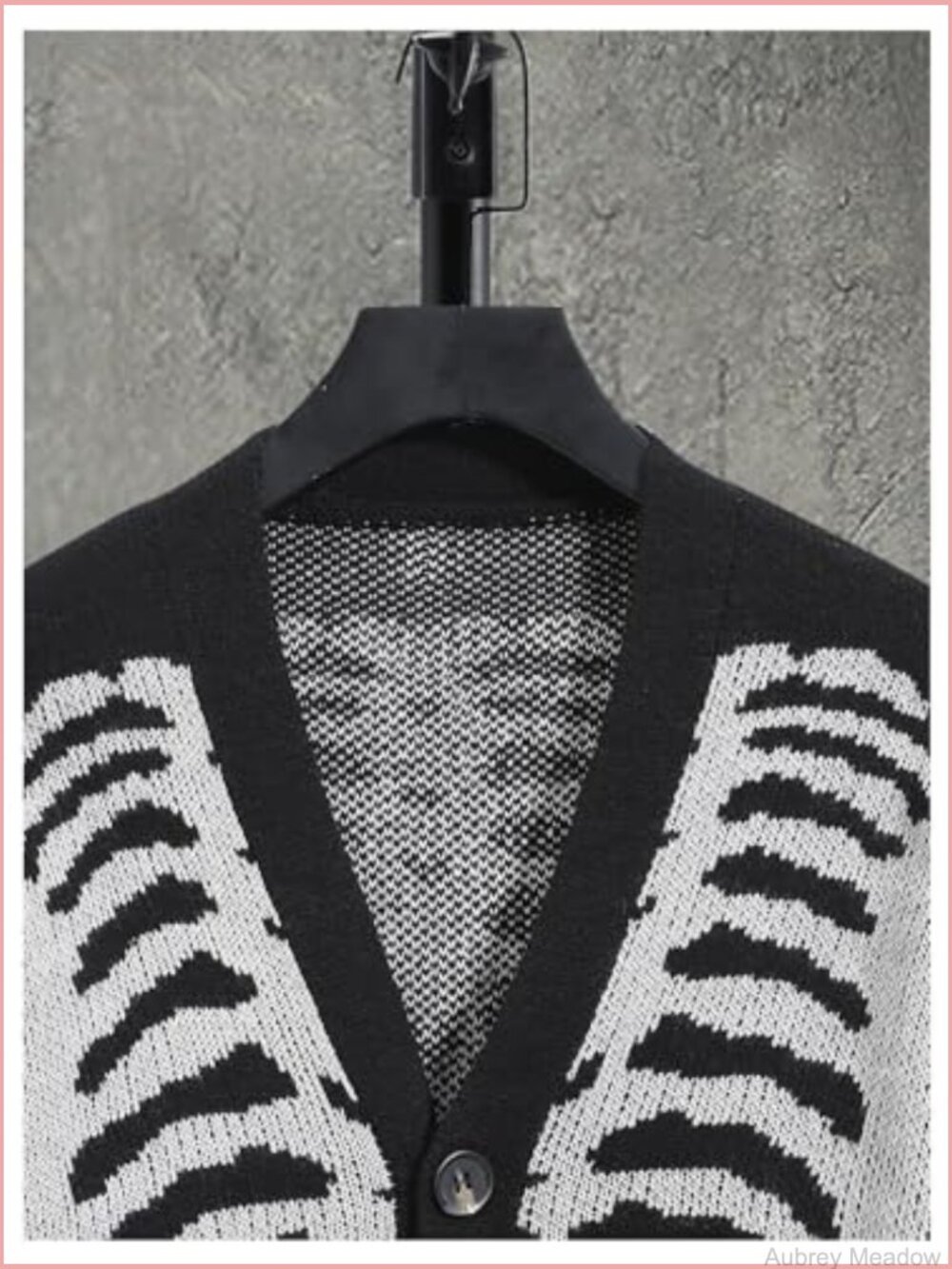 Women's Skeleton Print V Neck Button Down Goth Cardigan Grunge Loose Fit - Picture 3 of 6